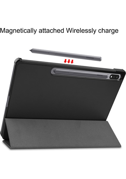 Samsung Galaxy Tab S7 Fe 12.4" 2021 / Galaxy Tab S7+ 12.4" 2021T730/T736 Için, Esnek Tpu Arka Kapak Otomatik Uyku/uyandırma Özellikli Hafif Üç Katlı Stand, Siyah (Yurt Dışından) modelleri
