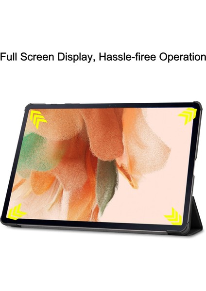 Samsung Galaxy Tab S7 Fe 12.4" 2021 / Galaxy Tab S7+ 12.4" 2021T730/T736 Için, Esnek Tpu Arka Kapak Otomatik Uyku/uyandırma Özellikli Hafif Üç Katlı Stand, Siyah (Yurt Dışından) fırsatları