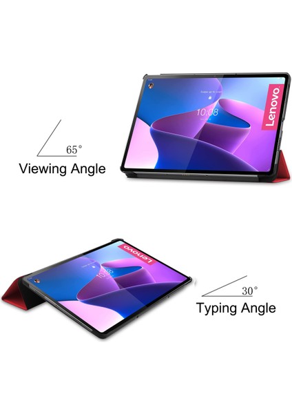 Lenovo Tab P12 Pro Kapak Kalem Tutucu ile 12.6 "darbeye Dayanıklı Kapak Tri-Fold Standı Folio Akıllı Kapak Için Lenovo Tab P12 Pro 12.6" Kırmızı (Yurt Dışından) modelleri