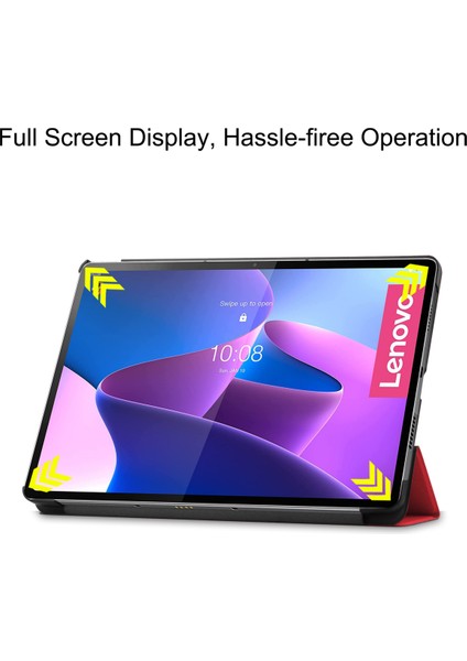Lenovo Tab P12 Pro Kapak Kalem Tutucu ile 12.6 "darbeye Dayanıklı Kapak Tri-Fold Standı Folio Akıllı Kapak Için Lenovo Tab P12 Pro 12.6" Kırmızı (Yurt Dışından) fırsatları