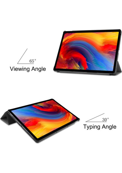 Lenovo Tab P11 Pro Case 11" 2021 (TB-J607F ), Lenovo Tab P11 Pro 11" Tablet Için Ince Hafif Akıllı Kapak Üç Katlı Parantez Folyo Kılıf 2021'DE Çıktı - Gri (Yurt Dışından)