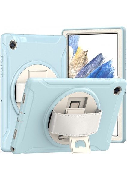 Samsung Tab A8 10.5 Inç Koruyucu Kapak X200/X205 Üç Geçirmez Tablet Her Şey Dahil Dönen Koruyucu Kapak Buz Kristali Mavi (Yurt Dışından)
