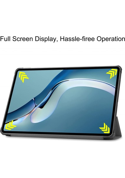 Huawei Matepad Pro 12.6 2021 Tablet Kılıfı Için Hafif Üç Katlı Stand Pc Sert Arka Kapak Kapak Tüm Vücut Sağlam Darbeye Dayanıklı Kapak(Renk: Gri) (Yurt Dışından) fırsatları