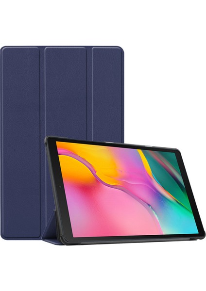 10,4" (SM-T500 T505) Için Koruyucu Stand Kılıfı 10,4" Samsung Tab A7 Tablet 2020 Için Sert Kapaklı Kılıf - Koyu Mavi (Yurt Dışından)
