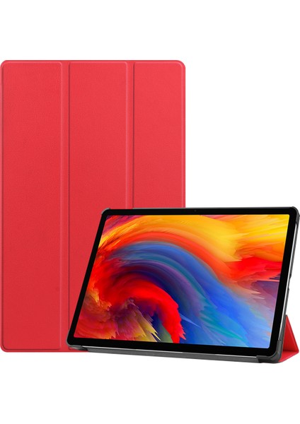 Lenovo Tab P11 Pro Case 11" 2021 (TB-J607F ), Lenovo Tab P11 Pro 11" Tablet Için Ince Hafif Akıllı Kapak Üç Katlı Parantez Folio Kılıf 2021'DE Çıktı - Kırmızı (Yurt Dışından)