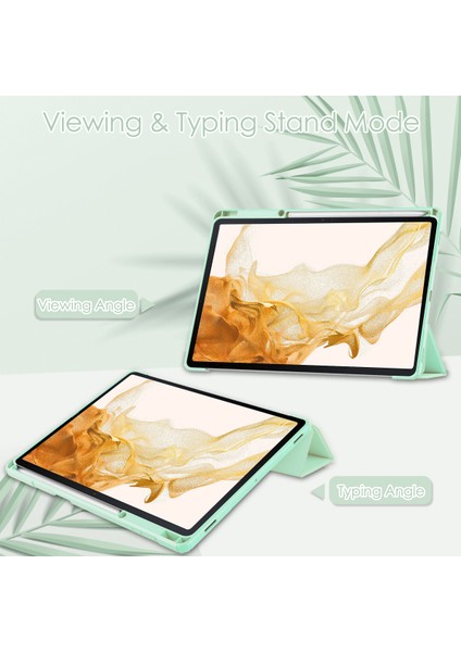 Samsung Galaxy Tab S8+ 12.4 2022 (SM-X800/X806) / Tab S7 Fe 12.4-Inch 2021 / Tab S7 Plus 12.4 2020 Için S Pen Standlı, Otomatik Uyandırmalı Şeffaf Tablet Arkası, Nane Yeşili (Yurt Dışından) fiyatları