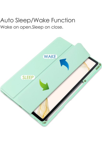 Samsung Galaxy Tab S8+ 12.4 2022 (SM-X800/X806) / Tab S7 Fe 12.4-Inch 2021 / Tab S7 Plus 12.4 2020 Için S Pen Standlı, Otomatik Uyandırmalı Şeffaf Tablet Arkası, Nane Yeşili (Yurt Dışından) fırsatları