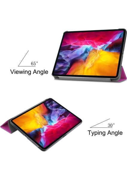 iPad Pro 11" Kılıf 2021 Için, [apple Kalem Şarjını Destekleyin] iPad Pro 11" Için 2021 Otomatik Uyandırma/uyku Fonksiyonlu Ince Üç Katlı Ciltli Akıllı Kapak, Mor (Yurt Dışından) fiyatları