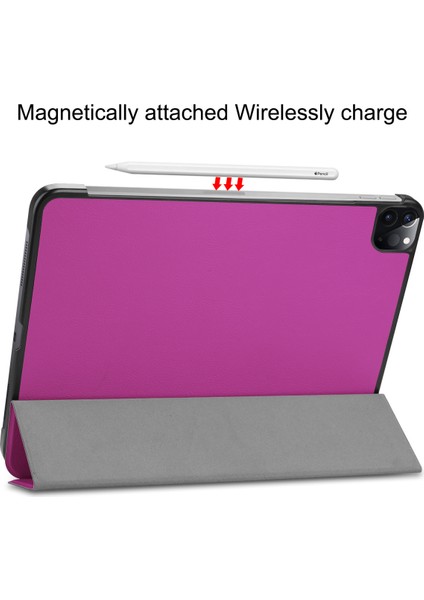 iPad Pro 11" Kılıf 2021 Için, [apple Kalem Şarjını Destekleyin] iPad Pro 11" Için 2021 Otomatik Uyandırma/uyku Fonksiyonlu Ince Üç Katlı Ciltli Akıllı Kapak, Mor (Yurt Dışından) modelleri