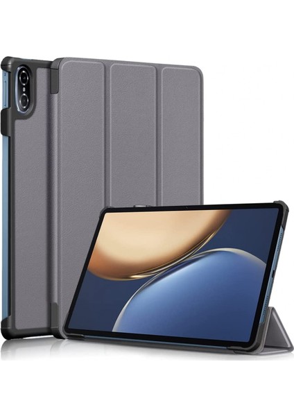 Huawei Honor V7 Pro Tablet Kılıfı Için, Üç Katlı Koruyucu Standlı Bilgisayar Sert Kabuk Ince Kılıf, Otomatik Uyku/uyandırma Koruyucu Kılıf Kapaklı (Renk: Gri) (Yurt Dışından)