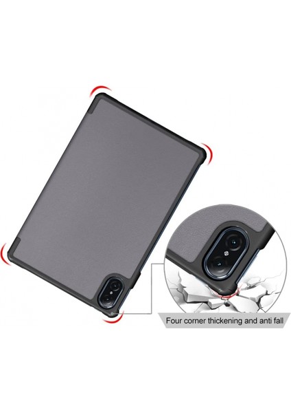 Huawei Honor V7 Pro Tablet Kılıfı Için, Üç Katlı Koruyucu Standlı Bilgisayar Sert Kabuk Ince Kılıf, Otomatik Uyku/uyandırma Koruyucu Kılıf Kapaklı (Renk: Gri) (Yurt Dışından) fırsatları