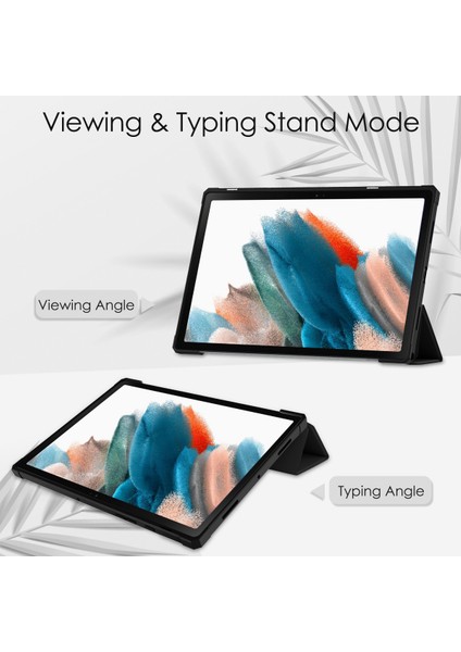 Samsung Galaxy Tab A8 10.5" 2021 Modelleri Için (SM-X200/X205), Şeffaf Şeffaf Sırtlı Darbeye Dayanıklı Kılıf, Otomatik Uyandırma/uyku, Siyah (Yurt Dışından) fiyatları