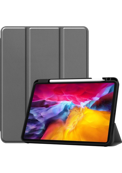 iPad Pro 11" Kılıf 2021 Için, [apple Kalem Şarjını Destekleyin] iPad Pro 11" 2021 Için Ince Üç Katlı Ciltli Kılıf Akıllı Kapak ve Otomatik Uyandırma/uyku Özellikli Kalem Tepsisi, Gri (Yurt Dışından)