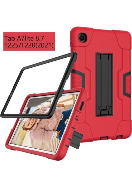 Galaxy Tab A7 Lite 8.7 Kılıf Için, Samsung Galaxy Tab A7 Lite 8.7 2021 Model SM-T220/SM-T225(KIRMIZI) Için Ağır Hizmet Tipi Sağlam Tam Gövde Hibrid Darbeye Dayanıklı Düşme Kılıfı (Yurt Dışından) modelleri