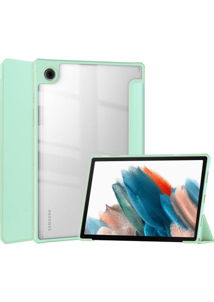 Samsung Galaxy Tab A8 10.5" 2021 Modelleri Için (SM-X200/X205), Şeffaf Şeffaf Sırtlı Darbeye Dayanıklı Kılıf, Otomatik Uyandırma/uyku, Lavanta (Yurt Dışından)