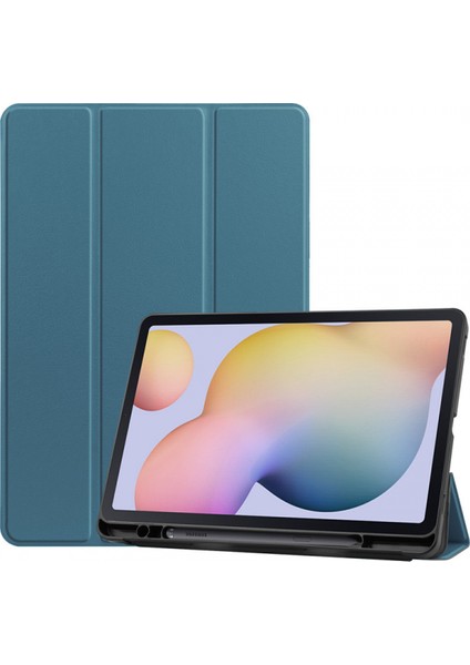 Samsung Galaxy Tab S7/tab S7 Tablet Kılıfı Için 11 Inç, Birinci Sınıf Deri, Ince ve Hafif, Otomatik Uyutma/uyandırma Sert Üç Katlı Stand Kapağı (SM-T870/T875) Koyu Yeşil (Yurt Dışından)