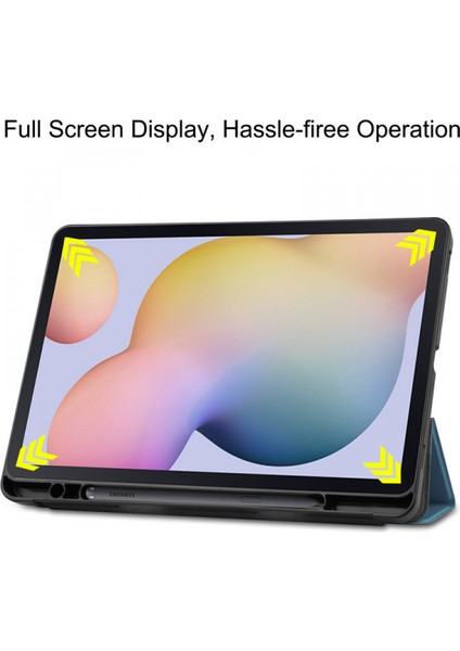 Samsung Galaxy Tab S7/tab S7 Tablet Kılıfı Için 11 Inç, Birinci Sınıf Deri, Ince ve Hafif, Otomatik Uyutma/uyandırma Sert Üç Katlı Stand Kapağı (SM-T870/T875) Koyu Yeşil (Yurt Dışından) modelleri