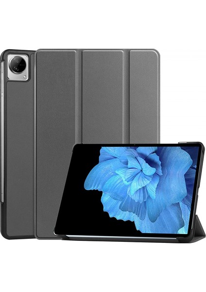 Vivo Pad 11" Için, Üç Katlı Akıllı Tablet Kılıfı, Pc Arka Kapağı Ince Kapak Çoklu Görünüm Standı Vivo Pad 11" Için Sert Kılıf Kapağı Otomatik Uyutma/uyandırma Tablet Kılıfı Gri (Yurt Dışından)
