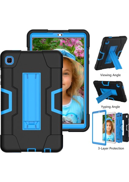 Galaxy Tab A7 Lite 8.7 Kılıf Için, Samsung Galaxy Tab A7 Lite 8.7 2021 Model SM-T220/SM-T225(SIYAH+MAVI) Için Ağır Hizmet Tipi Sağlam Tam Gövde Hibrid Darbeye Dayanıklı Düşme Kılıfı (Yurt Dışından)