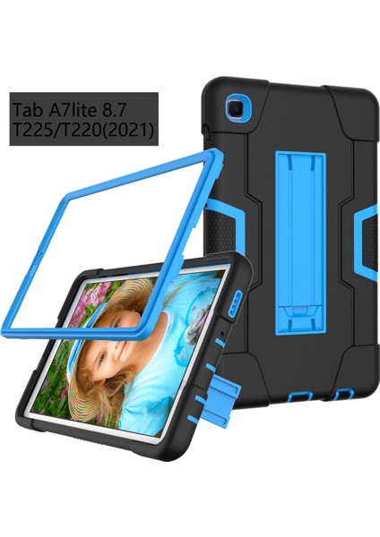 Galaxy Tab A7 Lite 8.7 Kılıf Için, Samsung Galaxy Tab A7 Lite 8.7 2021 Model SM-T220/SM-T225(SIYAH+MAVI) Için Ağır Hizmet Tipi Sağlam Tam Gövde Hibrid Darbeye Dayanıklı Düşme Kılıfı (Yurt Dışından) fiyatları