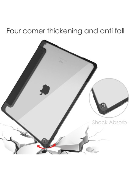iPad 9./8./7. Nesil (2021/2020/2019) 10.2" - [dahili Kalemlik] Şeffaf Şeffaf Sırtlı Darbeye Dayanıklı Kapak, Otomatik Uykudan Uyanma, Siyah (Yurt Dışından) fırsatları