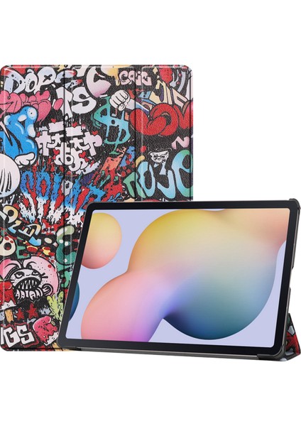 Samsung Galaxy Tab S7 PLUSS7PLUS(T970/T975) Kapak 2020,【OTOMATIK Uyku/uyandırma】deri Ince Üç Katlı Kapak Manyetik Stand Graffiti (Yurt Dışından)