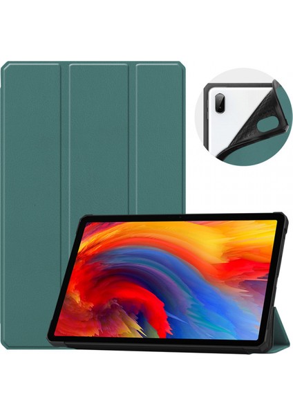 Lenovo Tab P11 Pro Case 11" Için (TB-J607F 2021PAD Pad Plus 11"), Lenovo Tab P11 Pro 11" Tablet Üç Katlı Stand Kapağı Için Ince Hafif Akıllı Kapak 2021'DE Çıktı - Yeşil (Yurt Dışından)