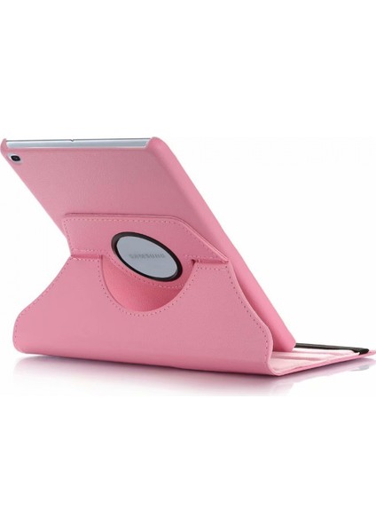 Samsung Tab A 10.1 T510 Için Dönen Kapak Premium Pu Deri Çok Açılı Görüntüleme Standı T510/T515 2019 Için Ultra Ince Katlanır Sert Arka Kılıf, Pembe (Yurt Dışından)