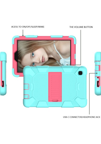 Samsung Galaxy Tab A7 Case 2021 Için (SM-T220/T225), Hibrit Samsung A7 Case 8.7 Inç Standlı, Darbeye Dayanıklı Sağlam Samsung Tablet A7 Erkek ve Kız Çocuk Kılıfı (Pembe Altın) (Yurt Dışından)