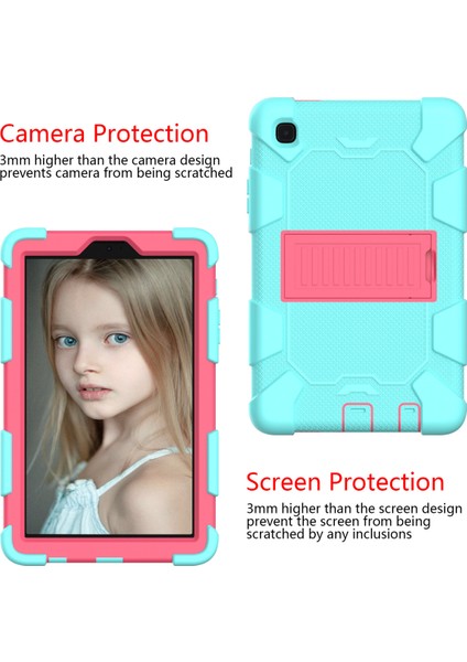 Samsung Galaxy Tab A7 Case 2021 Için (SM-T220/T225), Hibrit Samsung A7 Case 8.7 Inç Standlı, Darbeye Dayanıklı Sağlam Samsung Tablet A7 Erkek ve Kız Çocuk Kılıfı (Pembe Altın) (Yurt Dışından)