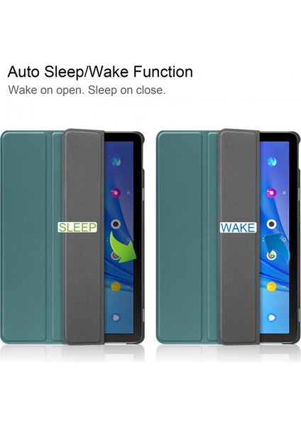 Tcl Tab 10S 10,1 Inç Için, Üç Katlı Ince Hafif Sert Kabuk Koruma Tcl Tab 10S Standlı Tablet Kılıfı Için Akıllı Kapak - Yeşil (Yurt Dışından) modelleri