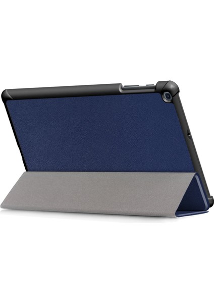 Samsung Galaxy Tab A 10.1 (2019) Için SM-T510 Gylint Tab A 10.1 (2019) Kılıf, Üç Katlı Stand Ince ve Hafif Kılıf; SM-T515 Koyu Mavi (Yurt Dışından)