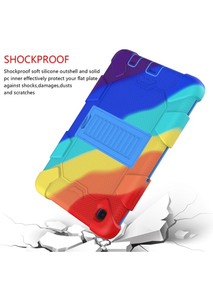 Samsung Galaxy Tab A7 Case 2021 (SM-T220/T225) Için Hibrit Samsung A7 Case 8.7 Inç Standlı, Darbeye Dayanıklı Sağlam Samsung Tablet A7 Erkek ve Kız Çocuk Kılıfı (Renkli Mavi) (Yurt Dışından)