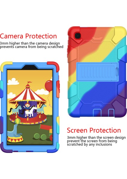Samsung Galaxy Tab A7 Case 2021 (SM-T220/T225) Için Hibrit Samsung A7 Case 8.7 Inç Standlı, Darbeye Dayanıklı Sağlam Samsung Tablet A7 Erkek ve Kız Çocuk Kılıfı (Renkli Mavi) (Yurt Dışından) modelleri