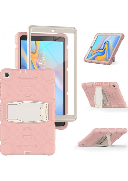 2019 Samsung Tab 10.1 Tablet Pc Için Kapak T515 Silikon Düşme Önleyici Kol T510 Stand Her Şey Dahil Koruyucu Kapak Pembe (Yurt Dışından)