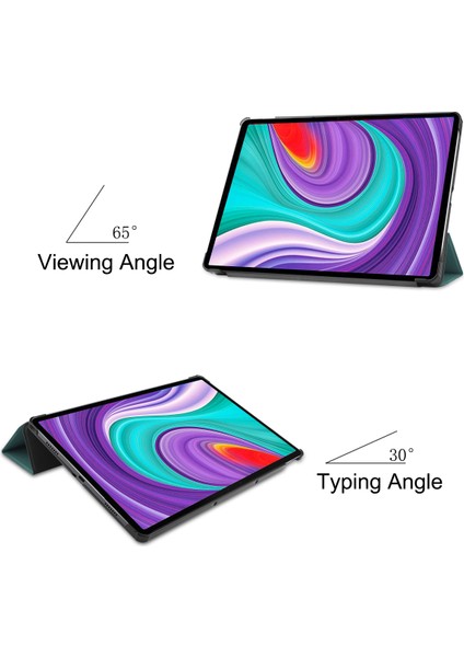 Lenovo Tab P11 Pro Case 11.5" 2020 (TB-J706F ), Lenovo Tab P11 Pro 11.5" Tablet Için Ince Hafif Akıllı Kapak Üçe Katlama Braketi Folio Sert Kılıf 2020'DE Çıktı - Koyu Yeşil (Yurt Dışından) fiyatları