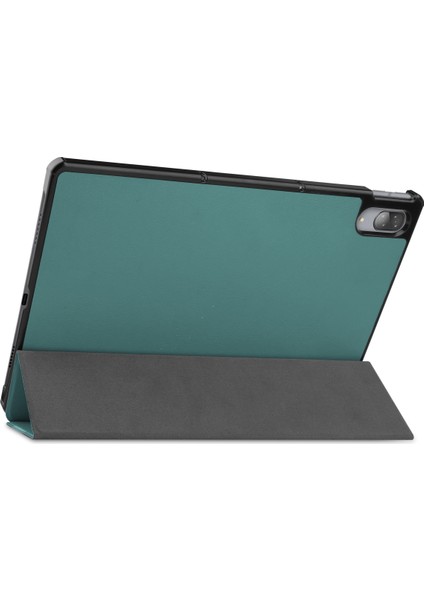 Lenovo Tab P11 Pro Case 11.5" 2020 (TB-J706F ), Lenovo Tab P11 Pro 11.5" Tablet Için Ince Hafif Akıllı Kapak Üçe Katlama Braketi Folio Sert Kılıf 2020'DE Çıktı - Koyu Yeşil (Yurt Dışından) modelleri