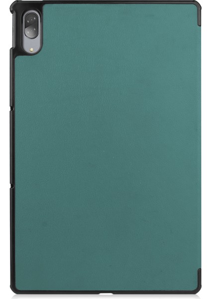 Lenovo Tab P11 Pro Case 11.5" 2020 (TB-J706F ), Lenovo Tab P11 Pro 11.5" Tablet Için Ince Hafif Akıllı Kapak Üçe Katlama Braketi Folio Sert Kılıf 2020'DE Çıktı - Koyu Yeşil (Yurt Dışından) fırsatları