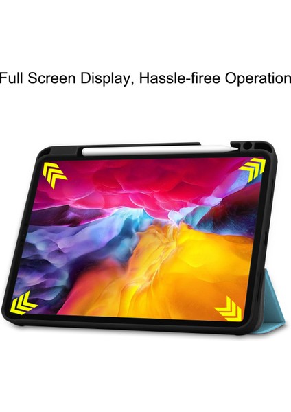 iPad Pro 11" Kılıf 2021 Için, [apple Kalem Şarjını Destekleyin] iPad Pro 11" 2021 Için Ince Üç Katlı Ciltli Kılıf Akıllı Kapak ve Otomatik Uyandırma/uyku Özellikli Kalem Tepsisi, Mavi (Yurt Dışından) modelleri