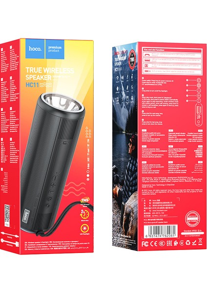 Hoco. HC11 Spor Bluetooth Hoparlör Kablosuz Taşınabilir Kart Spor Kare El Feneri Yüksek Kaliteli Küçük Ses (Yurt Dışından)