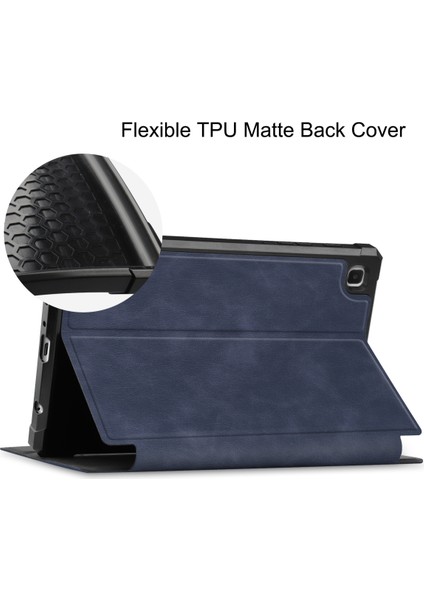 Galaxy Tab A7 Lite 8.7" 2021 Kapak SM-T220/225 Için, Ince Hafif Folyo Stand Pu Deri Kılıf Samsung Galaxy Tab A7 Lite 2021 Tablet Için Yumuşak Tpu Arka Kapak, Koyu Mavi (Yurt Dışından)