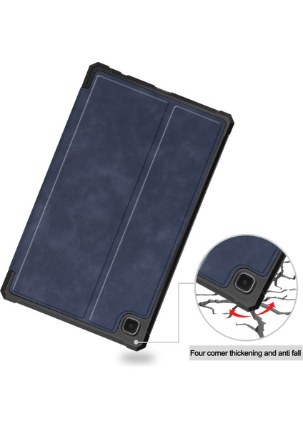 Galaxy Tab A7 Lite 8.7" 2021 Kapak SM-T220/225 Için, Ince Hafif Folyo Stand Pu Deri Kılıf Samsung Galaxy Tab A7 Lite 2021 Tablet Için Yumuşak Tpu Arka Kapak, Koyu Mavi (Yurt Dışından)