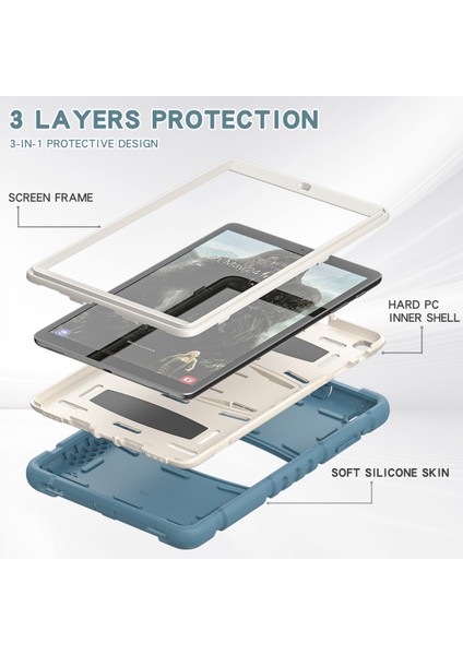 2019 Samsung Tab 10.1 Tablet Pc Için Kapak T515 Silikon Düşme Önleyici Kapak T510 Stand Her Şey Dahil Kapak Lacivert (Yurt Dışından) indirimleri