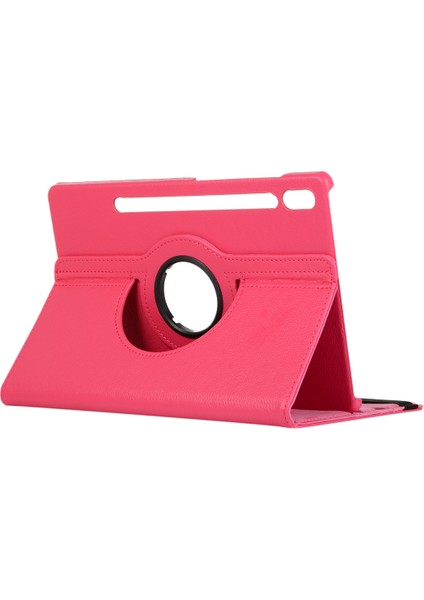 Samsung Galaxy Tab S7 11 Inç 2020 Modelleri SM-T870/T875 Için 360 Derece Dönebilen Kılıf, Samsung Tab S7 Tablet 2020 Için Premium Pu Deri Döner Koruma Folyosu Standlı Kılıf Gül Kırmızı (Yurt Dışından)