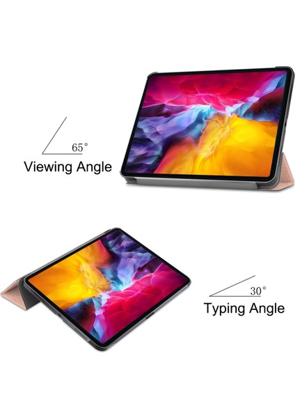 iPad Pro 11" Kılıf 2021 Için, [apple Kalem Şarjını Destekleyin] iPad Pro 11" Için 2021 Otomatik Uyandırma/uyku Fonksiyonlu Ince Üç Katlı Ciltli Akıllı Kapak, Pembe Altın (Yurt Dışından) fırsatları