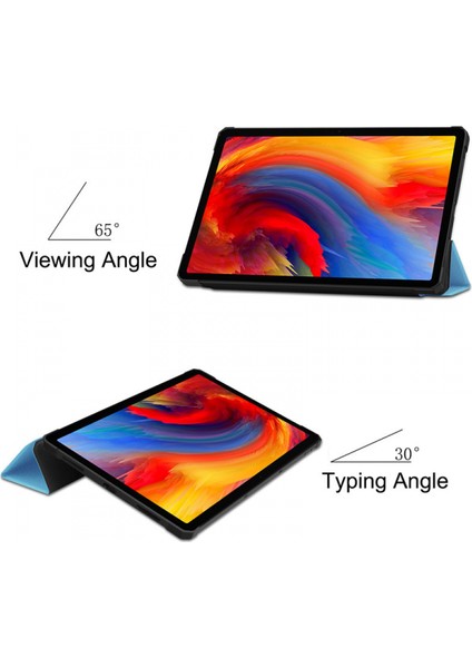 Lenovo Tab P11 Pro Case 11 Inç (TB-J607F (2021PAD Pad Plus 11 Inç), Ince Hafif Akıllı Kapak Üç Katlı Stand Folio Kılıf Için Lenovo Tab P11 Pro 11" Tablet 2021'DE Piyasaya Sürüldü- Mavi (Yurt Dışından) modelleri