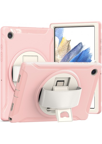 Samsung Tab A8 10.5 Inç Koruyucu Kapak X200/X205 Üç Geçirmez Tablet Her Şey Dahil Dönen Koruyucu Kapak Pembe (Yurt Dışından)