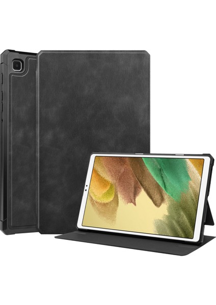 Galaxy Tab A7 Lite 8.7" 2021 Kapak SM-T220/225 Için, Ince Hafif Folyo Standı Pu Deri Kılıf Yumuşak Tpu Arka Kapak Samsung Galaxy Tab A7 Lite 2021 Tablet Için, Siyah (Yurt Dışından)