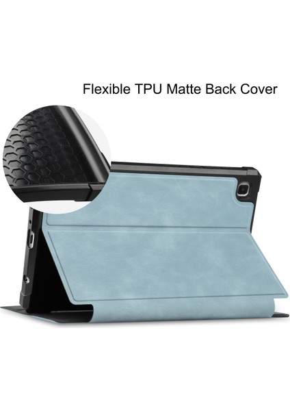 Galaxy Tab A7 Lite 8.7" 2021 Kapak SM-T220/225 Için, Ince Hafif Folyo Standı Pu Deri Kılıf Yumuşak Tpu Arka Kapak Samsung Galaxy Tab A7 Lite 2021 Tablet Için, Mavi (Yurt Dışından)