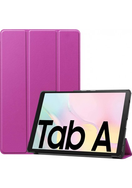 Galaxy Tab A7 10.4 Case 2020 Için Vegan Deri Kılıf, Hafif Ince Üç Katlı Kılıf Samsung Galaxy Tab A7 10.4" Tablet Için Manyetik Kapak [SM-T500/T505/T507] Mor (Yurt Dışından)